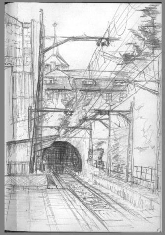 Railway Station Drawing